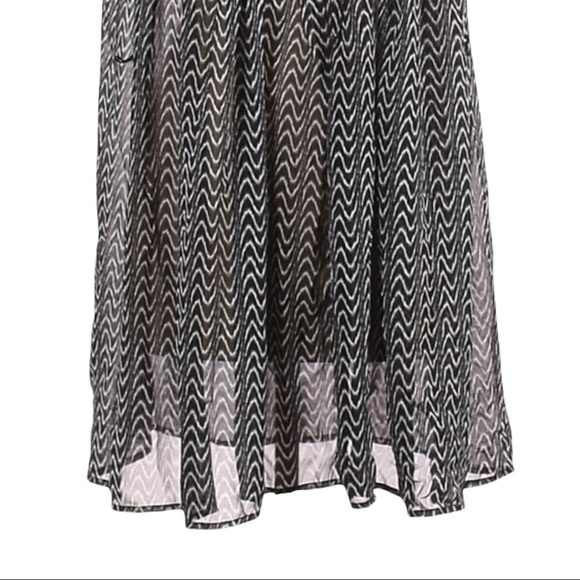 PJK Patterson J Kincaid Sheer Abstract Boho Print A-Line Mini Dress S Black - Picture 6 of 9